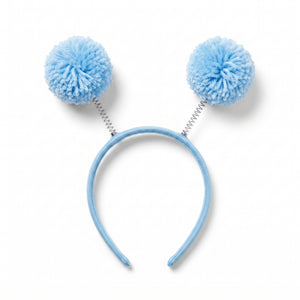 Light Blue Pom Pom Headbopper Headband
