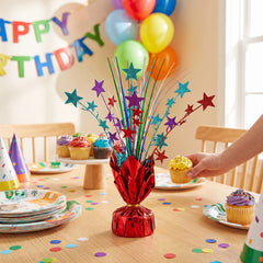 Vibrant 12" Rainbow Foil Spray Centerpiece