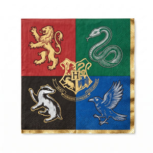 Harry Potter Hogwarts House Lunch Napkins - 6.5 In. x 6.5 In. - 16 Pack