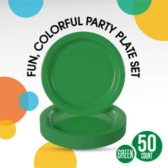 9 In. Emerald Green Paper Plates - 50 Ct.