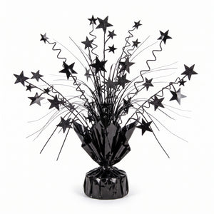 12-Inch Black Foil Star Spray Centerpiece