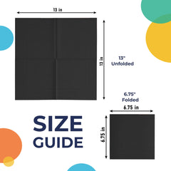 Black Luncheon Napkins - 6.75 in. | 1800 Count