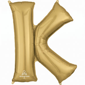 Gold Letter K Foil Super Shape Balloon