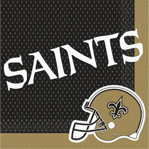 New Orleans Saints Lunch Napkins - NFL Party Supplies with Team Helmet Design, 6.5 In Paper Napkins for Tailgates, Game Day, Birthdays