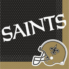 New Orleans Saints Lunch Napkins - NFL Party Supplies with Team Helmet Design, 6.5 In Paper Napkins for Tailgates, Game Day, Birthdays