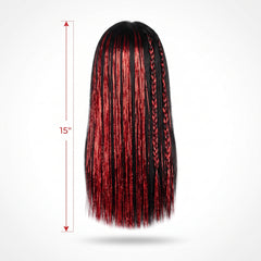 Sparkling Red Tinsel Hair Extensions