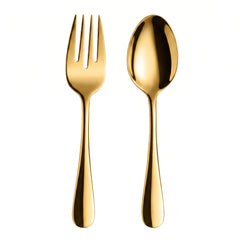 Elegant Gold Serving Spoon and Fork Set - 13 In. | 4 Count