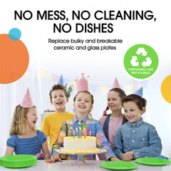 9 In. Lime Green Plastic Plates | 100 Count