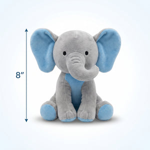 Elephant Plush Balloon Weight with Blue Accents