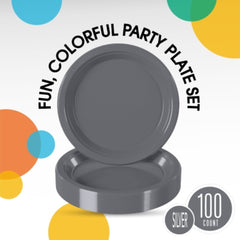 9 In. Silver Plastic Plates | 100 Count