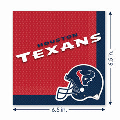 Houston Texans NFL Luncheon Napkins - 6.5 In. X 6.5 In.