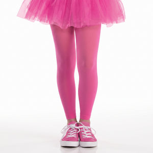 Kids' Bright Pink Footless Tights - One Size