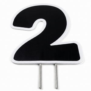 Bold Black Number 2 Yard Sign with Stakes - 24-Inch