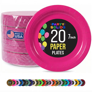 7 In. Cerise Paper Plates - 20 Ct.