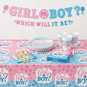 84 Pcs Gender Reveal Base Party Kit - For 8 Guests