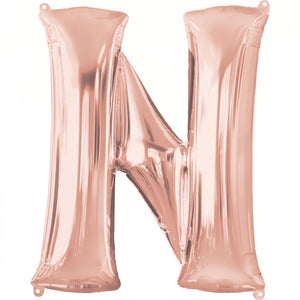 Rose Gold Letter N Metallic Foil Balloon