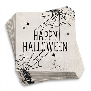 "Happy Halloween" Spider Web Luncheon Napkins - 6.5 In. x 6.5 In. - 40 Pack