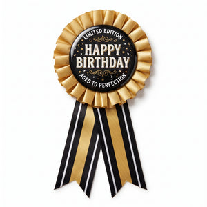"Better with Age" Birthday Award Ribbon - Black/Gold