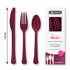 Brava! Berry Plastic Cutlery Set - 24 Count