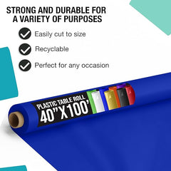 40 In. x 100 Ft. Dark Blue Table Roll | Case of 6