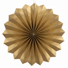 Elegant Gold Paper Parasol Fan Decoration