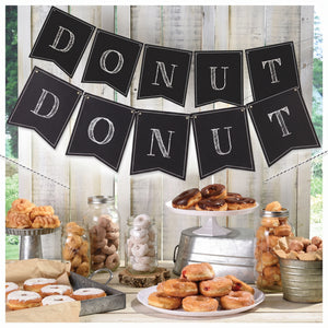 Rustic Chalkboard Pennant Banner - 15-ft, Customizable for Any Occasion