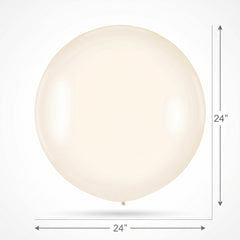 Elegant White Latex Balloons - 24" (4 Pack)