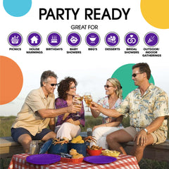 9 In. Purple Paper Plates - 50 Ct.