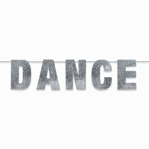 Silver Sequin "Dance" Hanging Banner for Birthday Celebrations