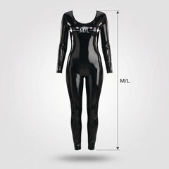 Sleek Black Liquid Catsuit for Adults - Adult M/L
