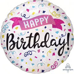 Colorful Confetti Happy Birthday Foil Balloon
