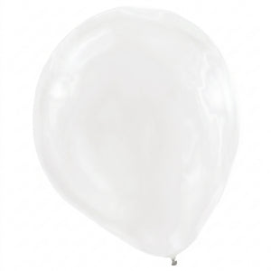 White Pearl Latex Balloons - 12" | 15-Pack