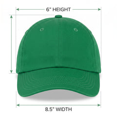 Green Baseball Cap - Plain Cotton Twill Blank Hat with Curved Brim, Unisex Classic 6-Panel Kelly Green Cap for Everyday Wear, Sports or Customization