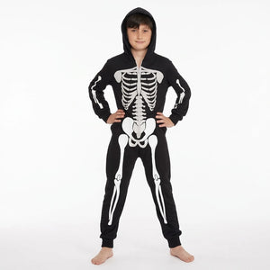 Boys' Skeleton Bodysuit with Hood - Child XL (14-16)