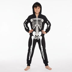 Boys' Skeleton Bodysuit with Hood - Child M (8-10)