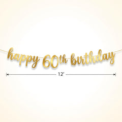 Golden Age 60th Birthday Gold Letter Banner