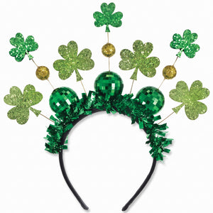 St. Patrick's Day Disco Ball Headband with Shamrocks