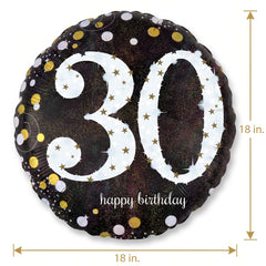 Sparkling 30th Birthday Foil Balloon - 18 Inch