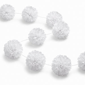 Elegant Fluffy White Garland for Weddings - 12 ft