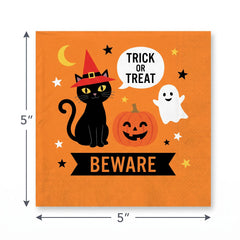 Spooky Friends Halloween Beverage Napkins - 5 In. X 5 In.