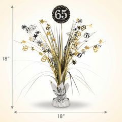 Sparkling 65th Birthday Celebration Centerpiece Spray