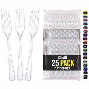 Clear Plastic Forks | 25 Count