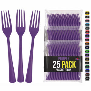 Purple Plastic Forks | 25 Count