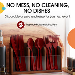 Heavy Duty Burgundy Plastic Knives - 7.75 in. | Case of 1200