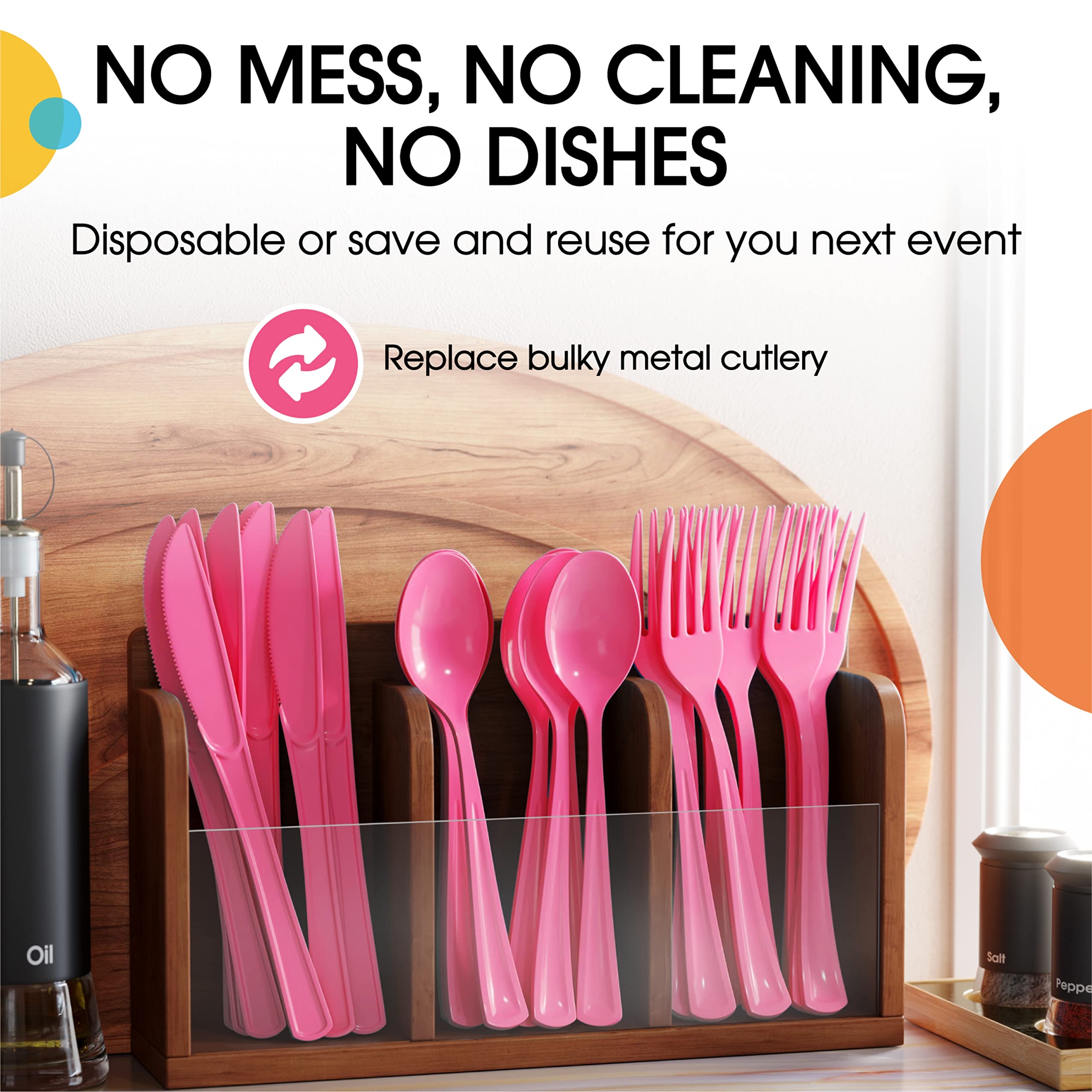 Heavy Duty Cerise Plastic Spoons | 50 Count