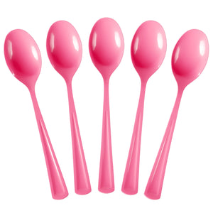 Heavy Duty Cerise Plastic Spoons - 7 in. | 100 Count