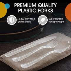 Heavy Duty Clear Plastic Forks - 7.5 in. | 100 Count