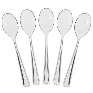 Heavy Duty Clear Plastic Spoons | 50 Count