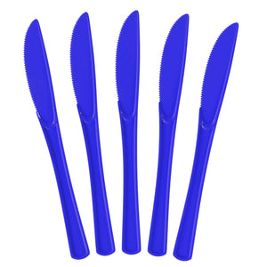 Heavy Duty Dark Blue Plastic Knives - 7.75 in. | 100 Count
