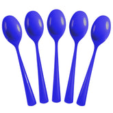 Heavy Duty Dark Blue Plastic Spoons | 50 Count